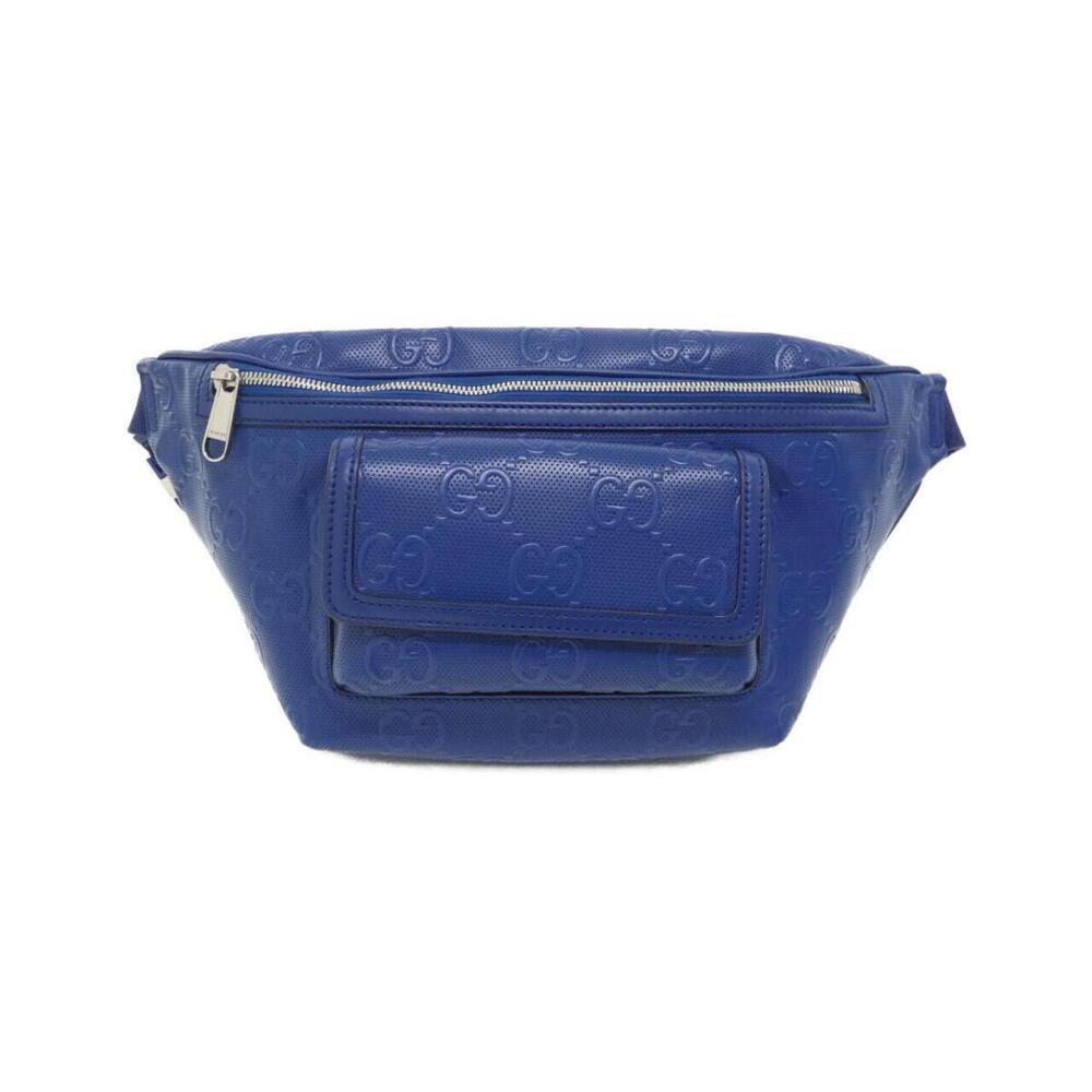 Gucci GG embossed leather waist Crossbody bag Blue